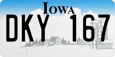 IA license plate DKY167