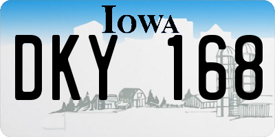 IA license plate DKY168