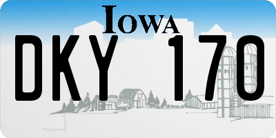 IA license plate DKY170