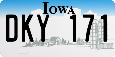 IA license plate DKY171