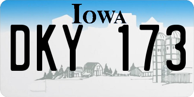 IA license plate DKY173