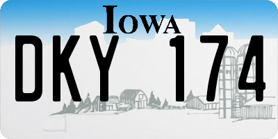 IA license plate DKY174