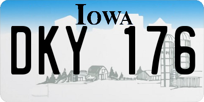 IA license plate DKY176