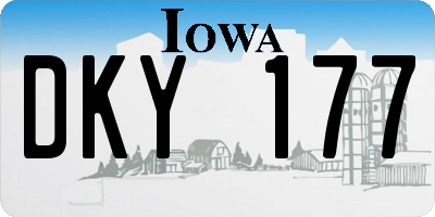 IA license plate DKY177