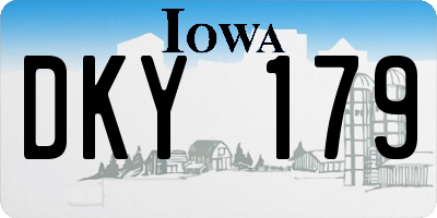 IA license plate DKY179