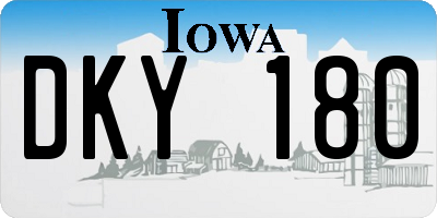 IA license plate DKY180