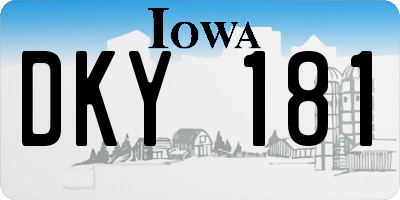 IA license plate DKY181