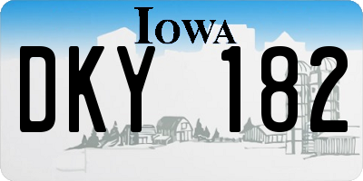 IA license plate DKY182