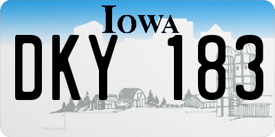 IA license plate DKY183