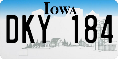 IA license plate DKY184