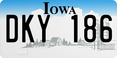 IA license plate DKY186