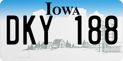 IA license plate DKY188