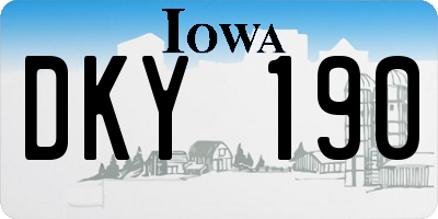 IA license plate DKY190