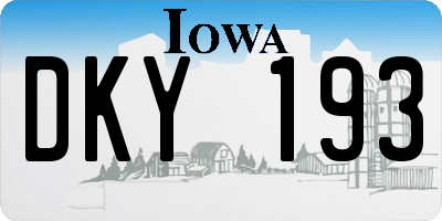 IA license plate DKY193