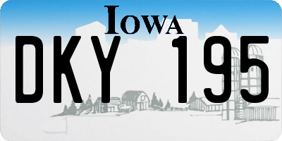 IA license plate DKY195