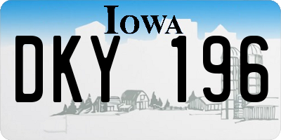 IA license plate DKY196