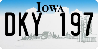 IA license plate DKY197