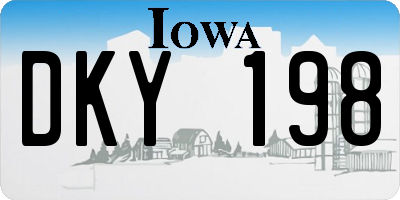 IA license plate DKY198