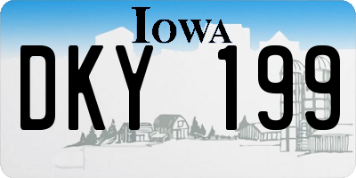 IA license plate DKY199