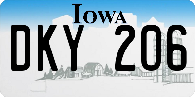 IA license plate DKY206