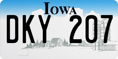 IA license plate DKY207