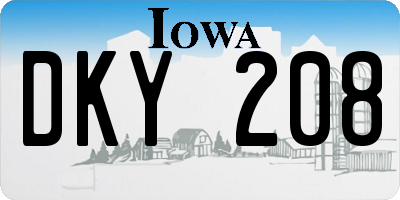 IA license plate DKY208
