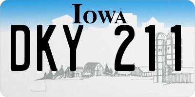 IA license plate DKY211
