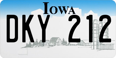 IA license plate DKY212