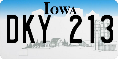 IA license plate DKY213