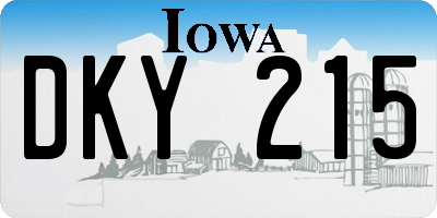 IA license plate DKY215
