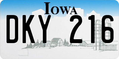 IA license plate DKY216