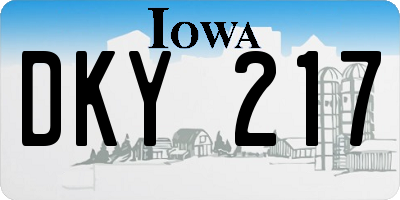 IA license plate DKY217