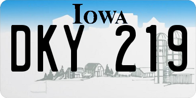 IA license plate DKY219