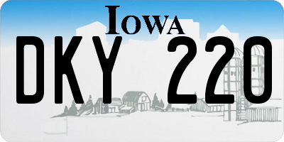 IA license plate DKY220