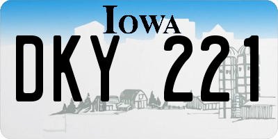 IA license plate DKY221