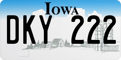 IA license plate DKY222
