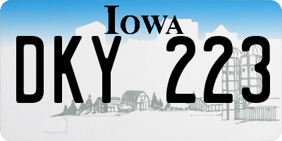 IA license plate DKY223