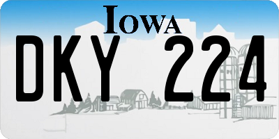 IA license plate DKY224