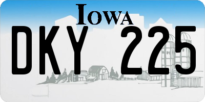 IA license plate DKY225