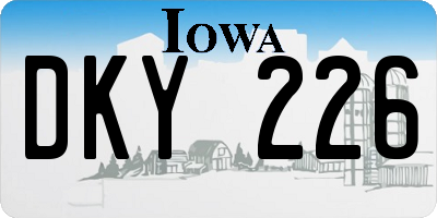 IA license plate DKY226