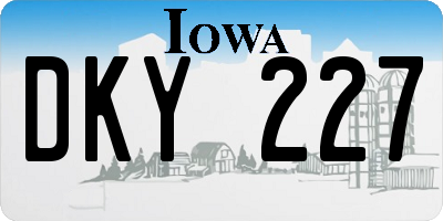 IA license plate DKY227