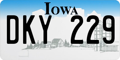 IA license plate DKY229