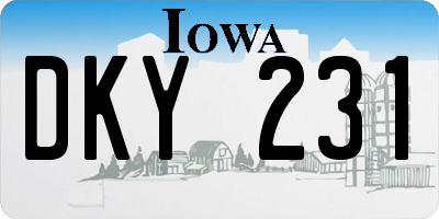 IA license plate DKY231