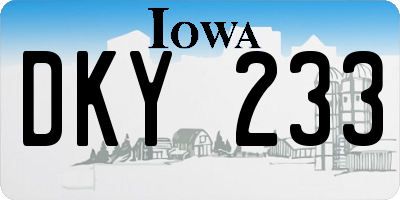 IA license plate DKY233