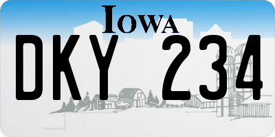 IA license plate DKY234