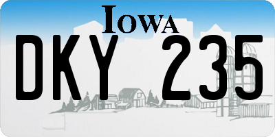 IA license plate DKY235