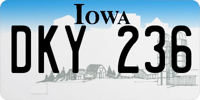 IA license plate DKY236