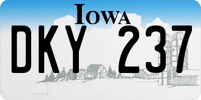 IA license plate DKY237