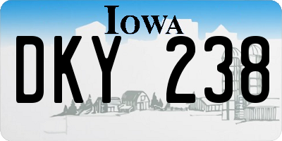 IA license plate DKY238