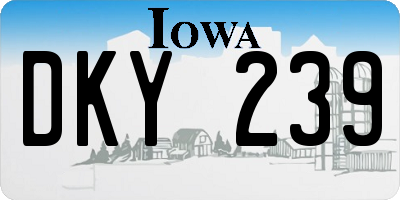 IA license plate DKY239